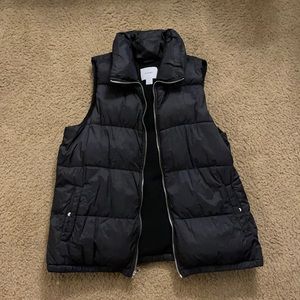 Black puffer vest size large from Old Navy